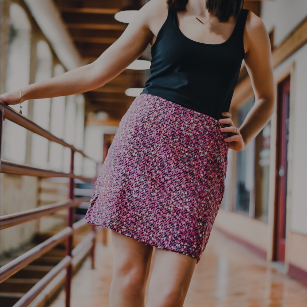 Pink Tweed Skirt